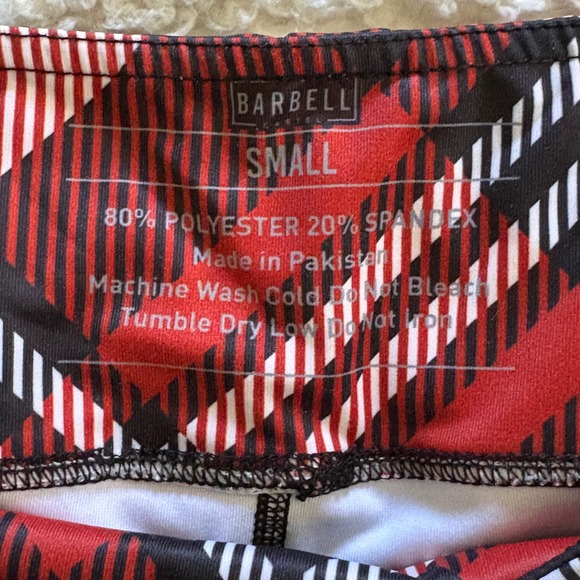 The Barbell Cartel Womens CrossFit Red Plaid Athletic Workout Shorts Sz Small - Picture 2 of 7
